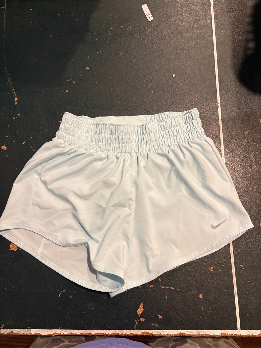 Nike Pale Blue Women's Athletic Shorts with Smocked Waistband